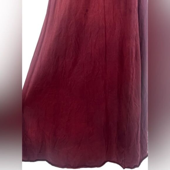 Free People Burgundy Lace Up Long Sleeve Jersey Maxi Dress - Picture 11 of 16